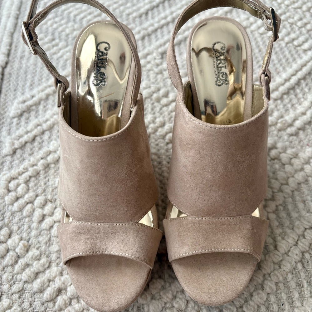 Women's Nude Sandals Carlos Santana 8.5